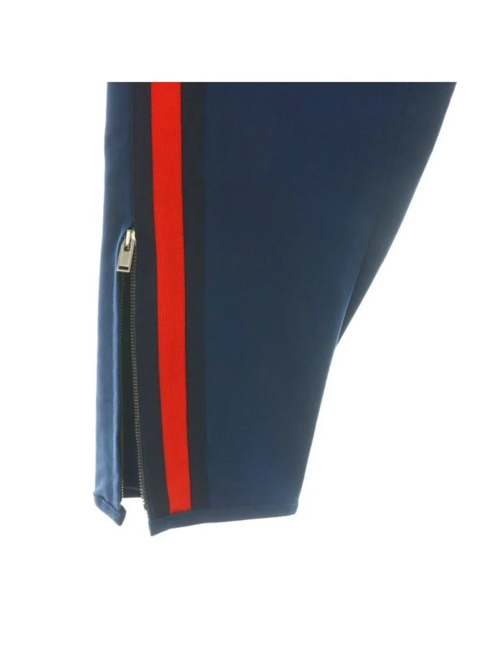 Gucci Stretch Gabardine Side Line Tapered Pants 46 Blue HS